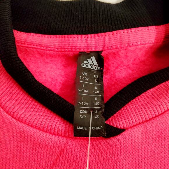 Adidas Sweatshirt Girls Small Pink Fleece Lined Disney Comfy Princesses Crewneck - Picture 3 of 5